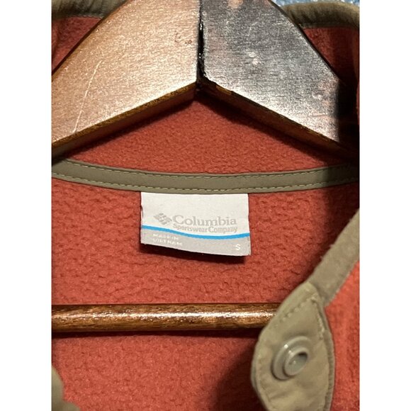 Columbia Colorblock Two-Tone Red & Orange Front Fleece Pullover S - Picture 2 of 10